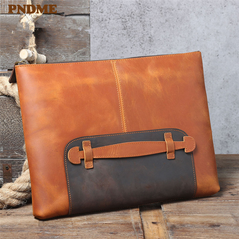 Leatherwork Designs - Bolsa de mão masculina de couro