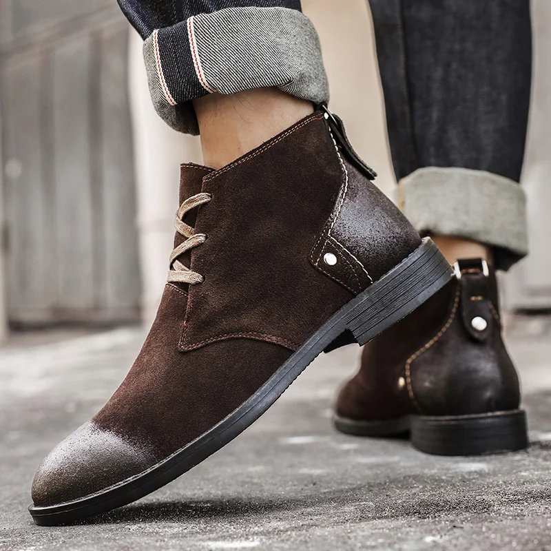 Nova camurça de vaca botas de  - Leatherwork Designs avaliação e preço